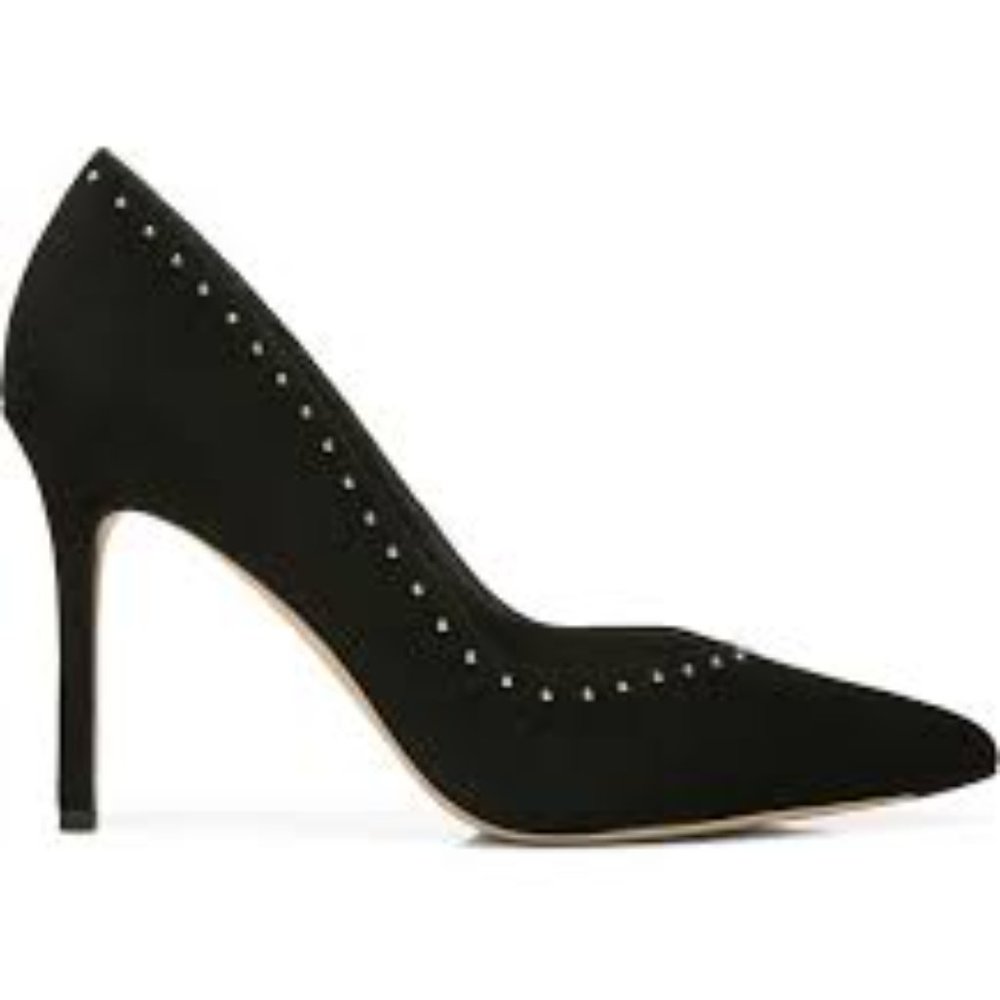 COACH Smith Black Suede Pointed Toe Studded Pumps